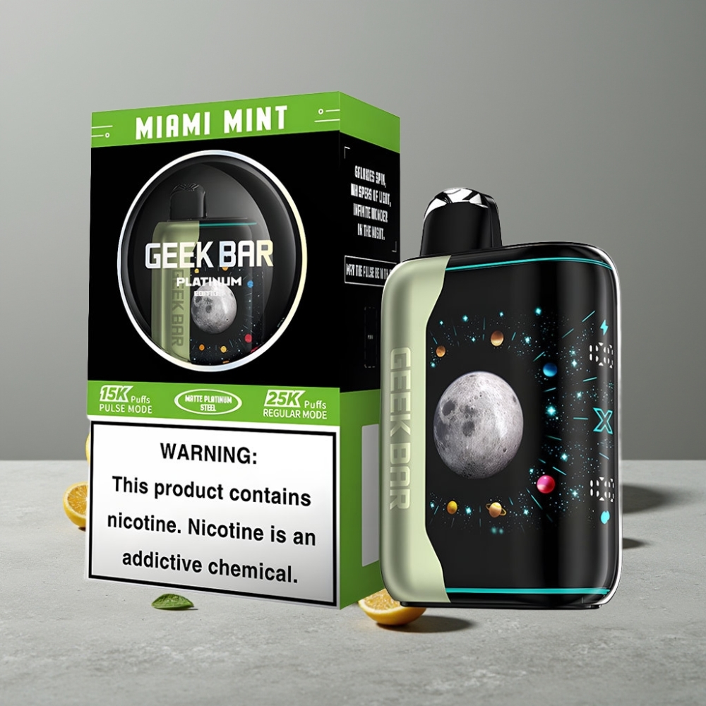 GEEK BAR Platinum Edition 25000 Puffs Matte Steel Miami Mint