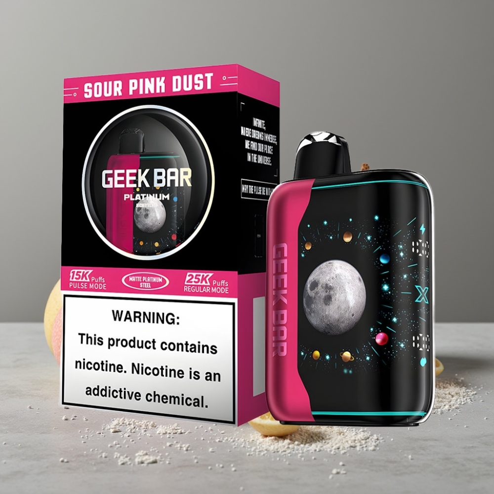 GEEK BAR Platinum Edition 25000 Puffs Pulse Mode Matte Finish Sour Pink Dust