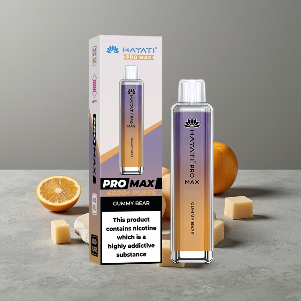 Hayati Pro Max 4000 Puffs Dual Mesh Coil 1400mAh TPD Einweg-Vape Gummy Bear