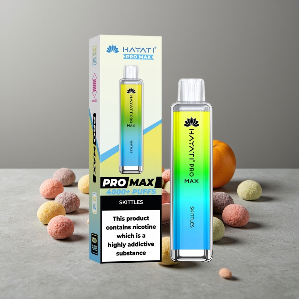 Hayati Pro Max 4000 Puffs Dual Mesh Coil 1400mAh TPD Einweg-Vape Skittles