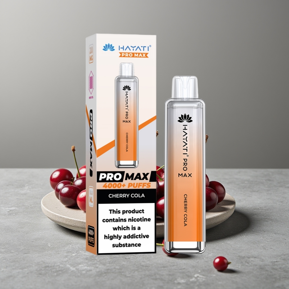 Hayati Pro Max 4000 Puffs Dual Mesh Coil Rechargebar Cherry Cola