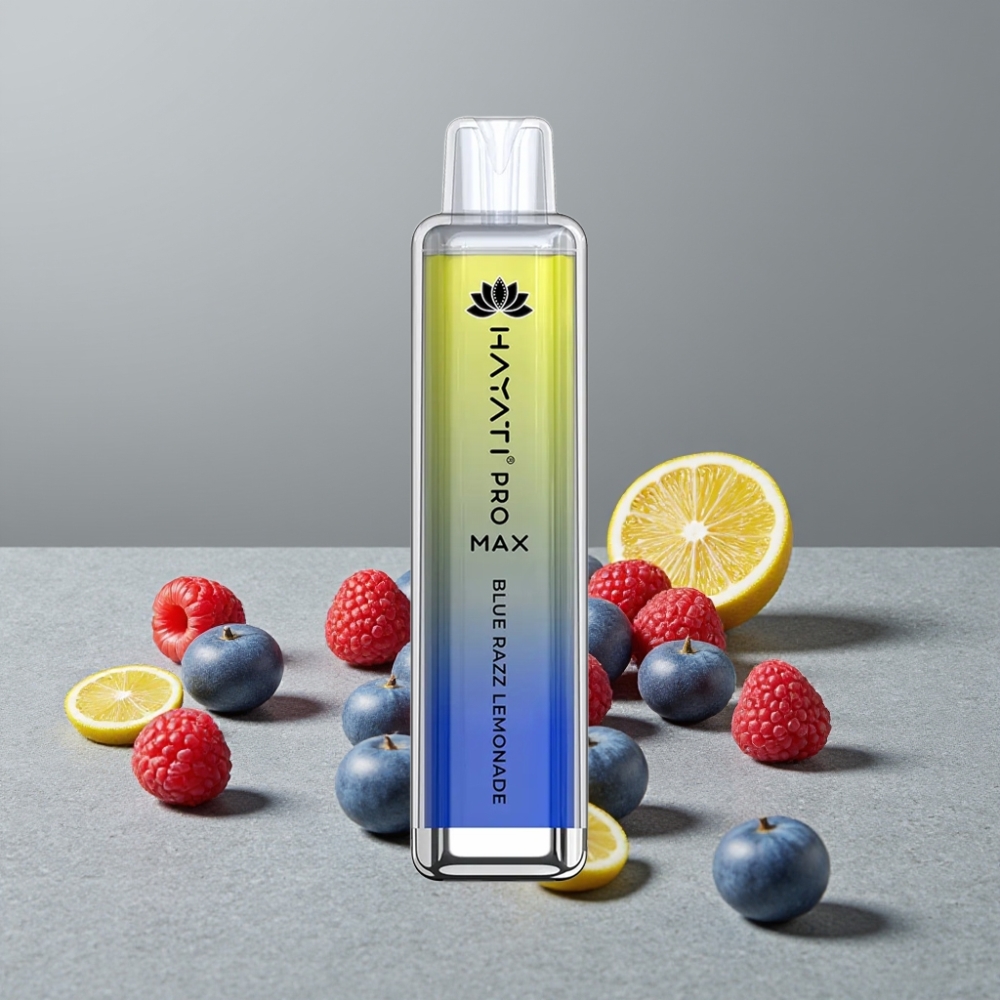 Hayati Pro Max 4000 Puffs Dual Mesh Coil Rechargebar TPD Blue Razz Lemonade