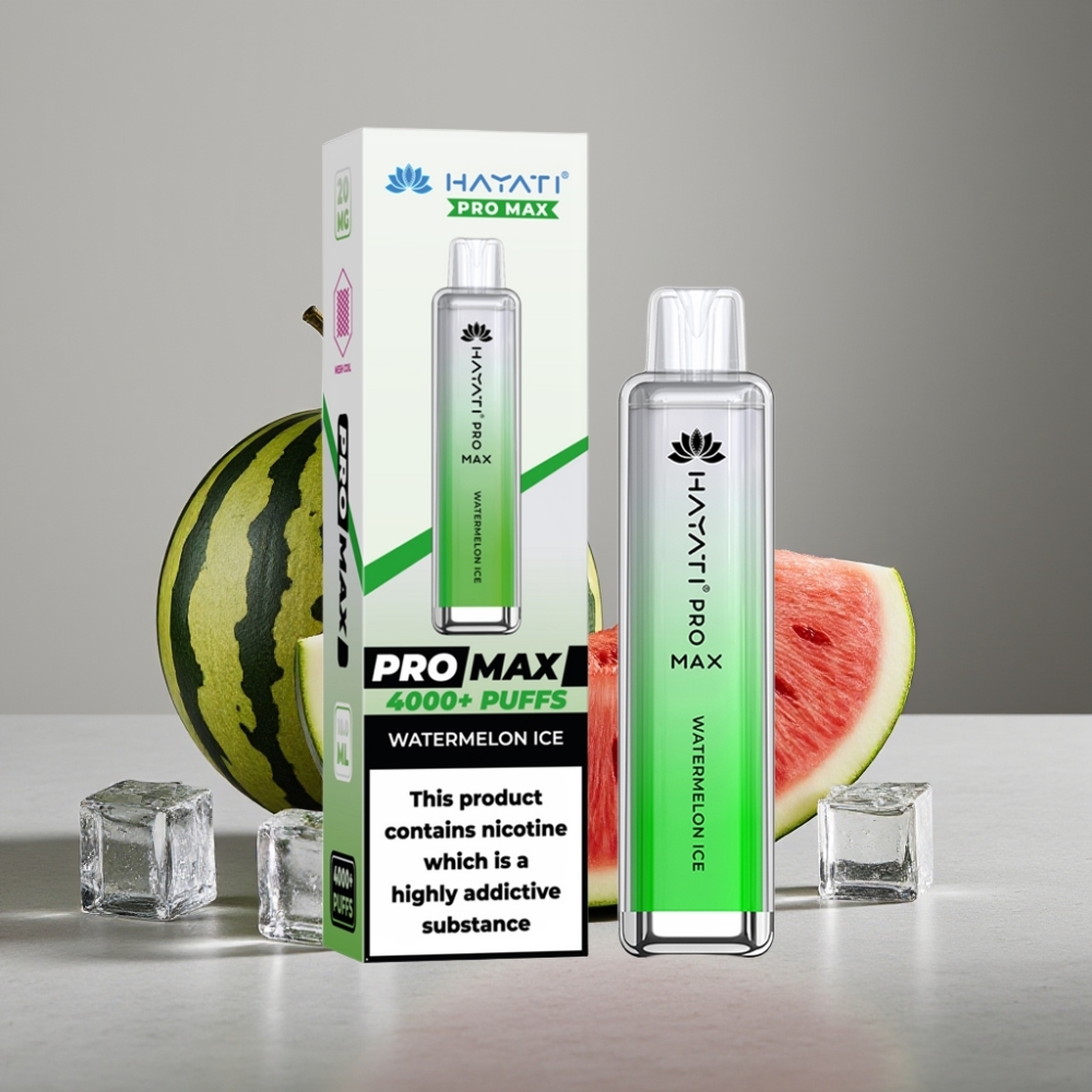 Hayati Pro Max 4000 Puffs Wiederaufladbares Crystal Einweg-Vape 2ml/10ml Dual Mesh