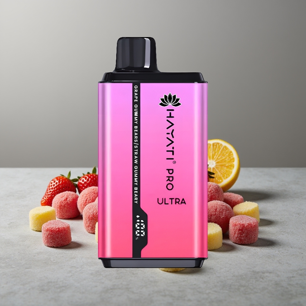 Hayati Pro Ultra 15000 Puffs 850mAh 24ml 2% Grape Gummy Bear Strawberry Gummy Bear