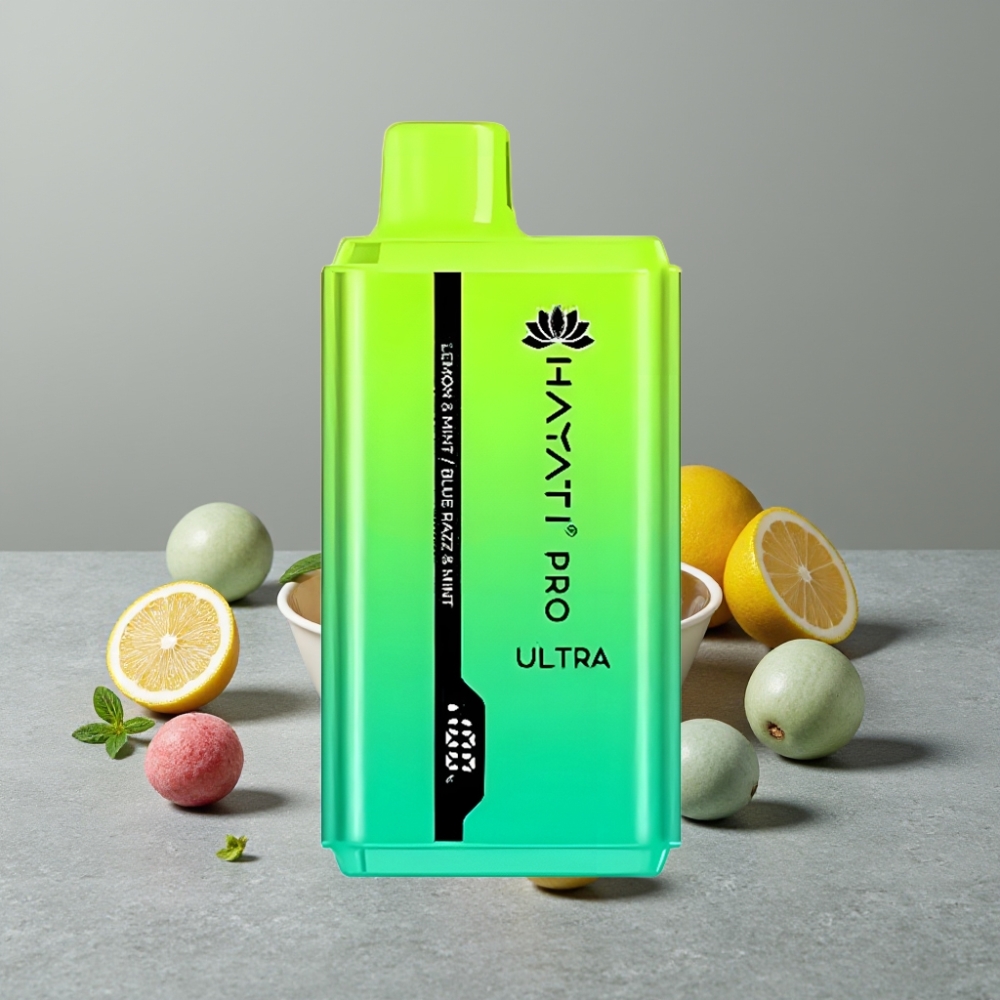Hayati Pro Ultra 15000 Puffs 850mAh 24ml 2% Lemon & Mint Blue Razz