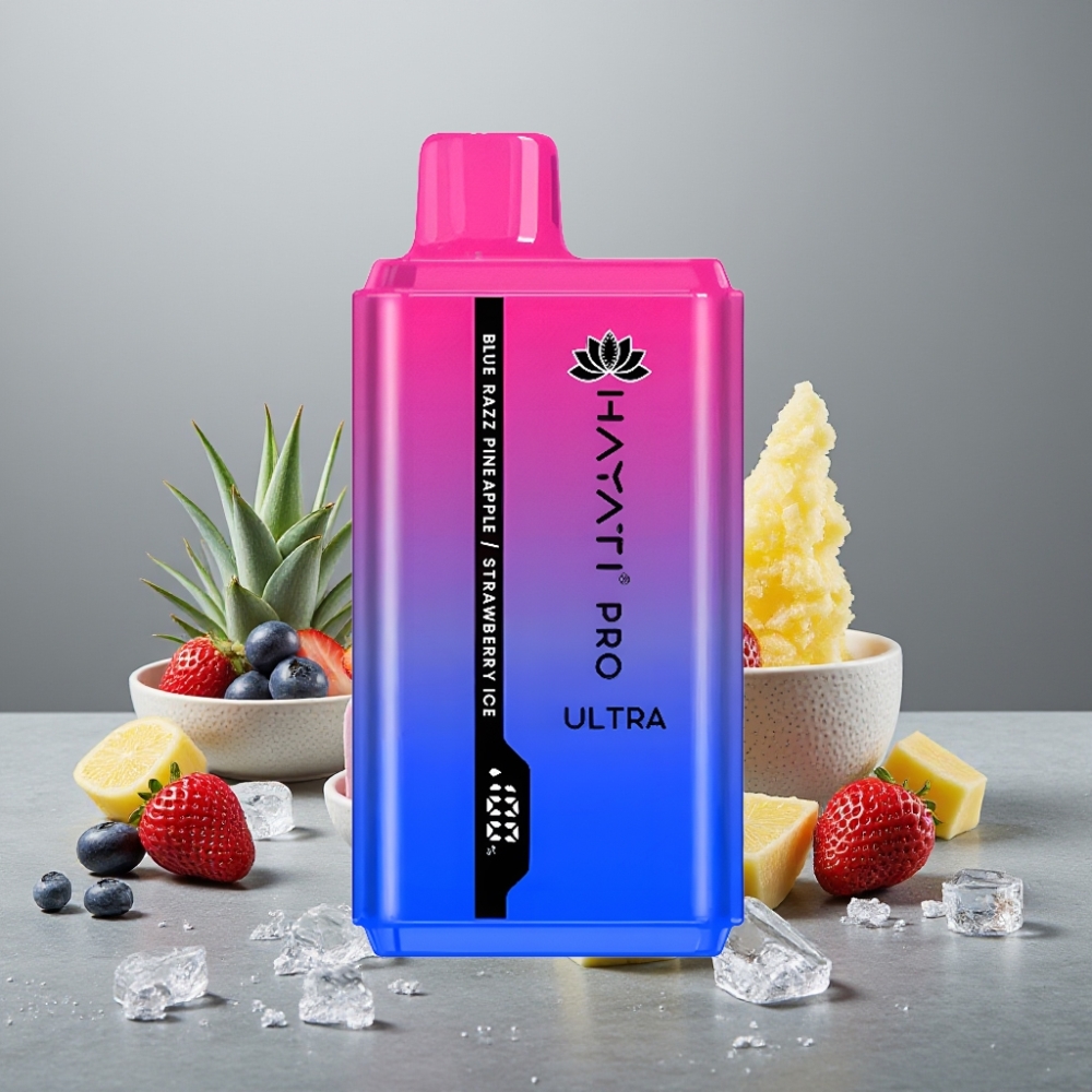 Hayati Pro Ultra 15000 Puffs 850mAh 2×12ml 2% 49 Aromen Blue Razz Pineapple Strawberry Ice
