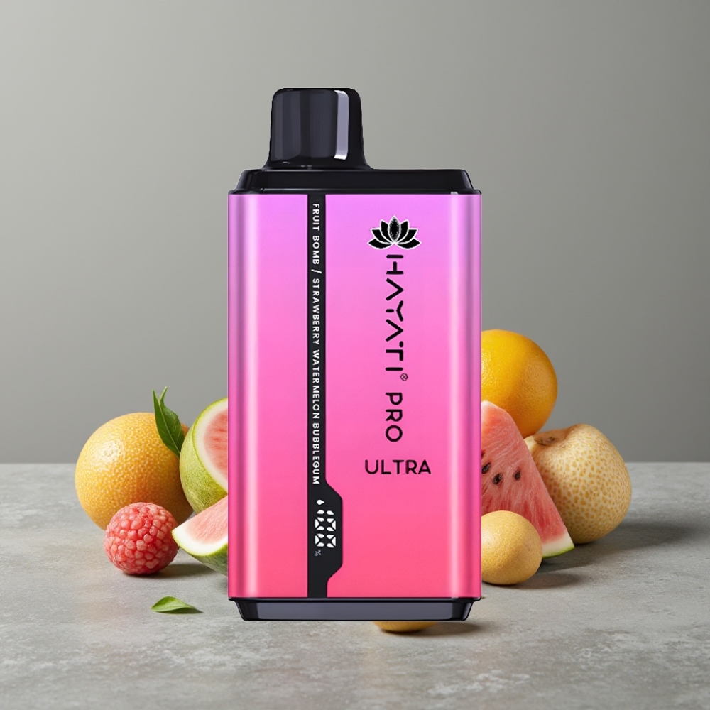 Hayati Pro Ultra 15000 Puffs 850mAh 2×12ml Frucht Bomb Erdbeer-Wassermelone Kaugummi