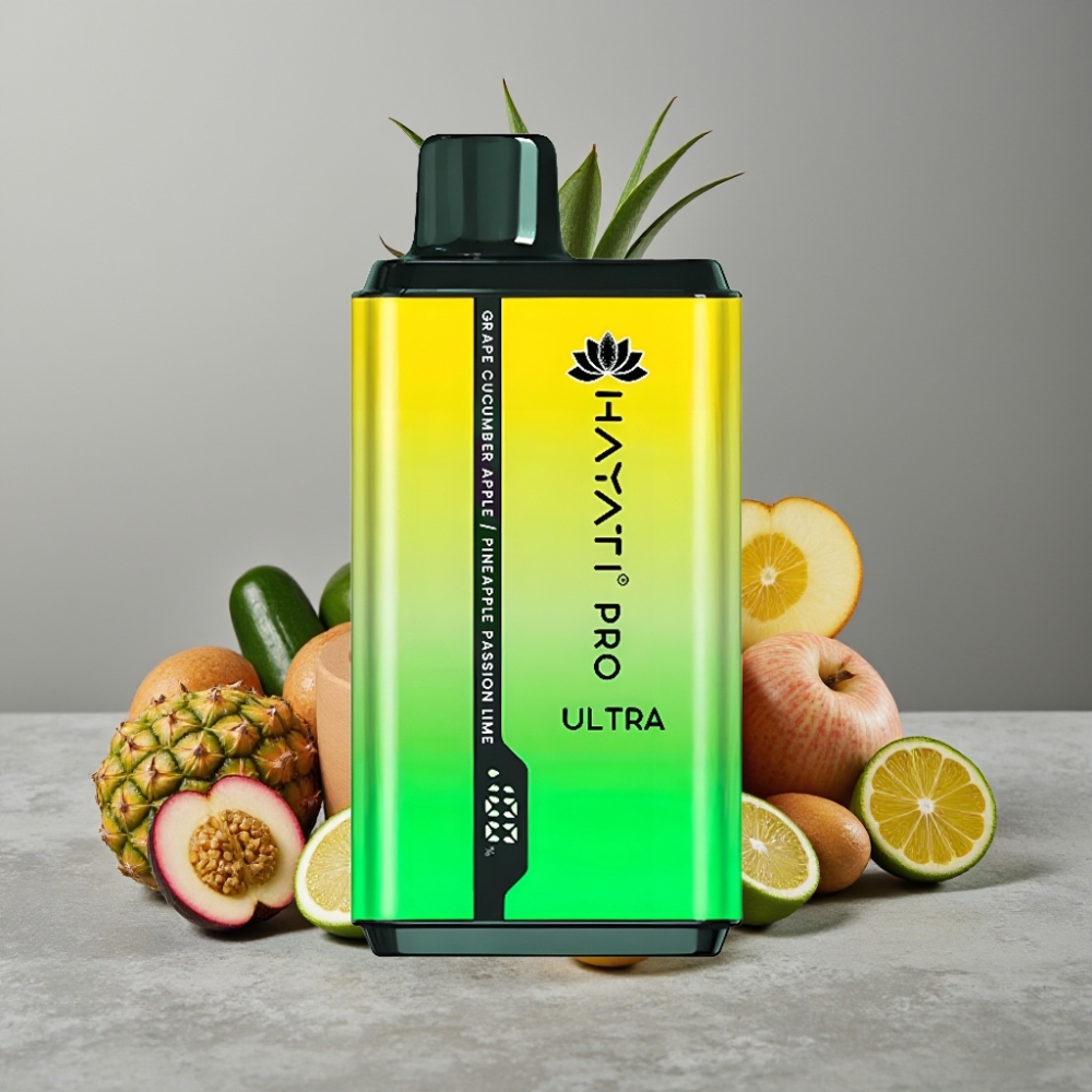 Hayati Pro Ultra 15000 Puffs 850mAh 2×12ml Grape Gurke Apfel Ananas
