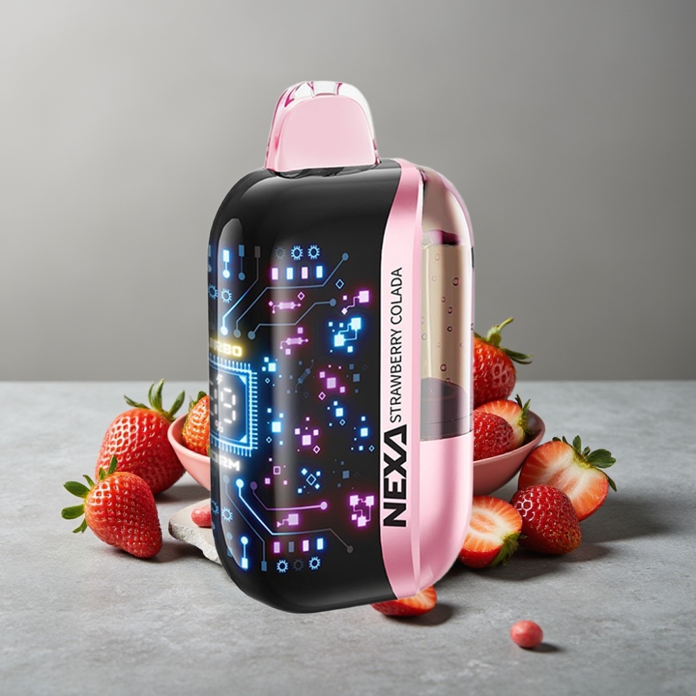 NEXA Ultra 50K 20ml 5% 0,9ohm Dual Mesh Anzeige Typ-C Erdbeer Colada