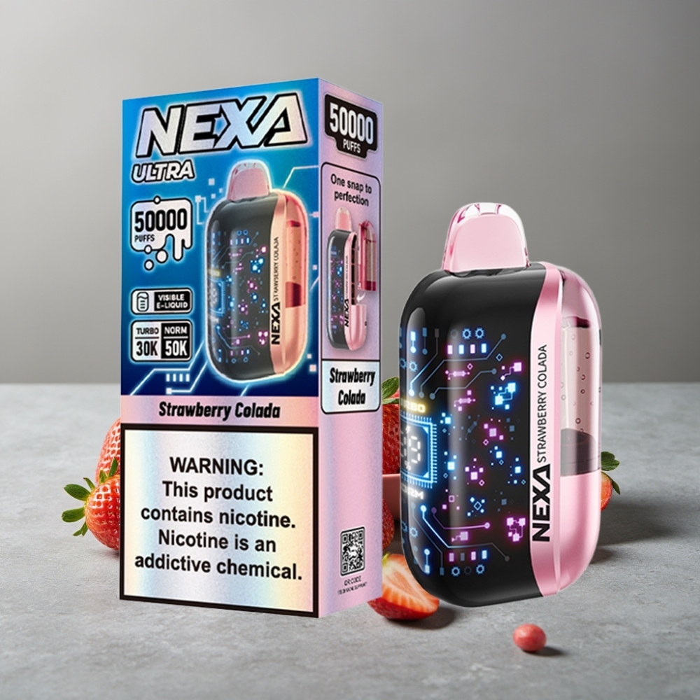 NEXA Ultra 50K 20ml 5% 0,9ohm Dual Mesh Anzeige Typ-C Erdbeer Colada