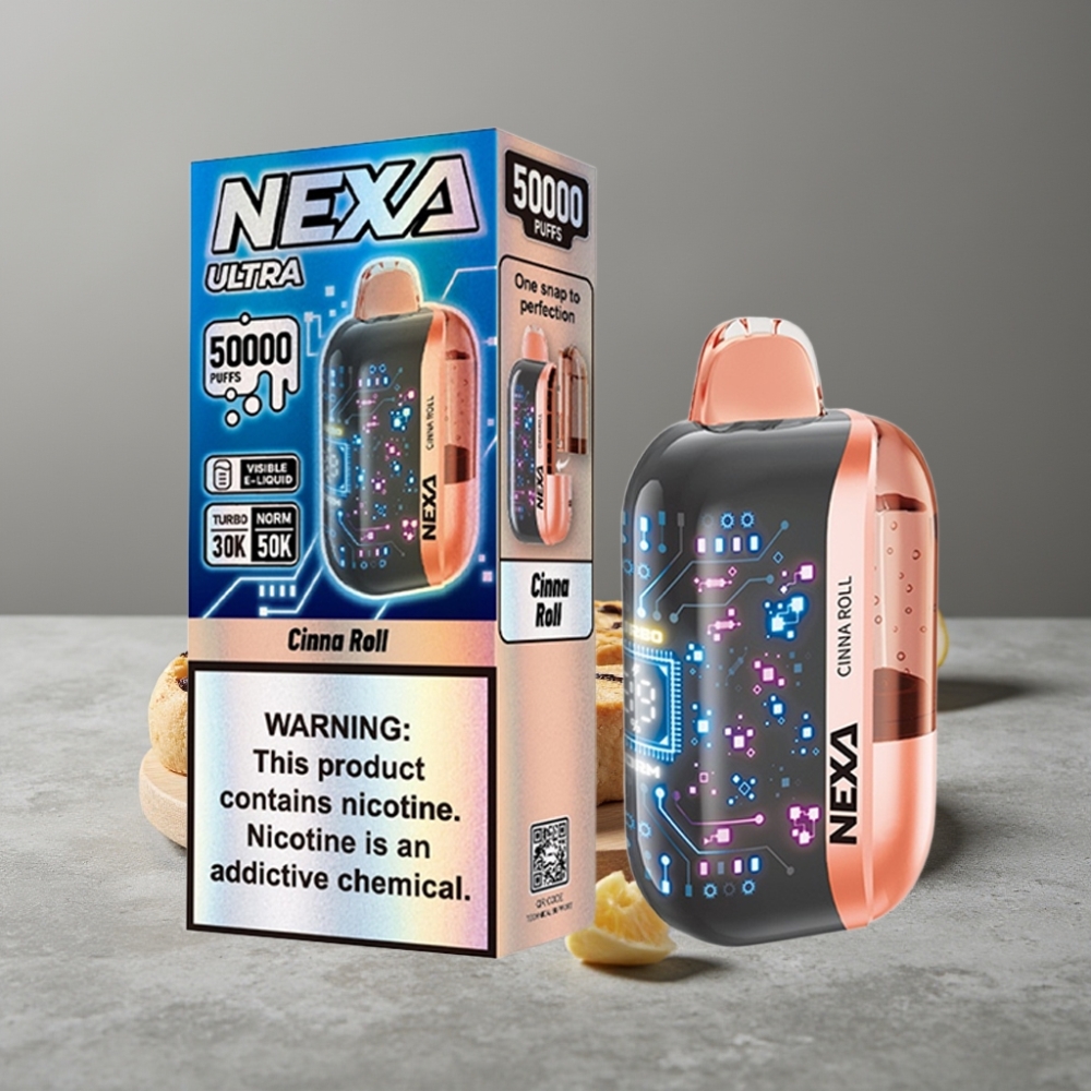 NEXA Ultra 50K Cinna Roll 20ml 5% Mesh Typ-C 3D Anzeige