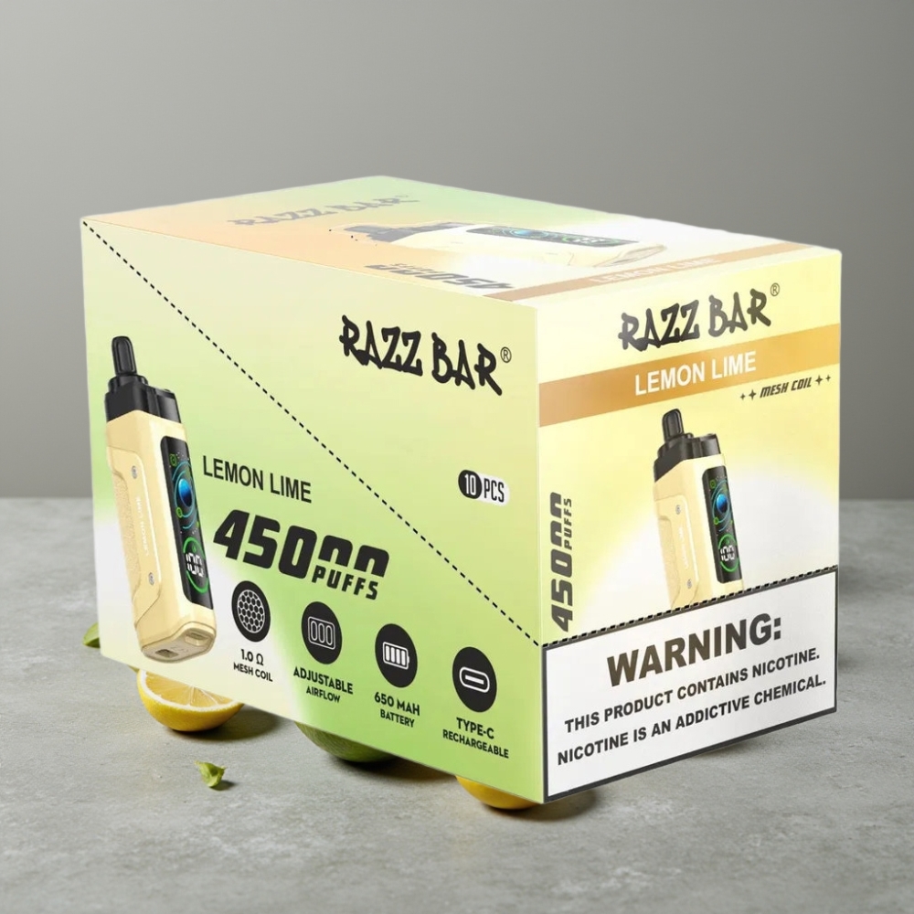 Razz Bar 45000 Puffs 1.0 Ohm Mesh Luftstrom Lemon Lime