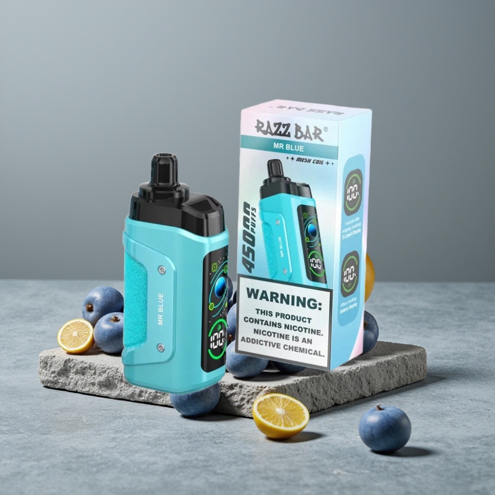 Razz Bar 45000 Puffs 1.0 Ohm Mesh Luftstrom Mr Blue