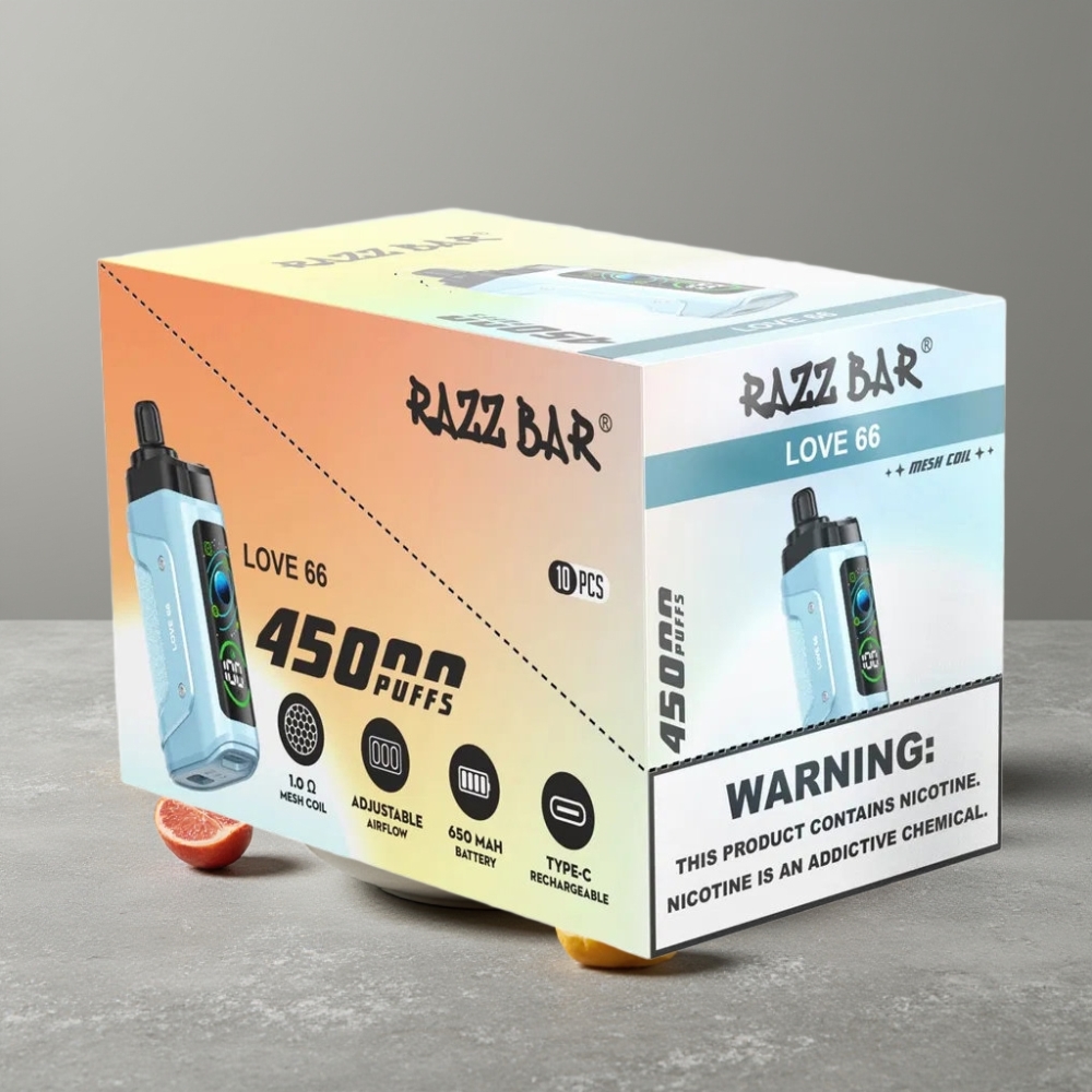 Razz Bar 45000 Puffs 1.0 Ohm Mesh Luftstrom Typ-C Love 66