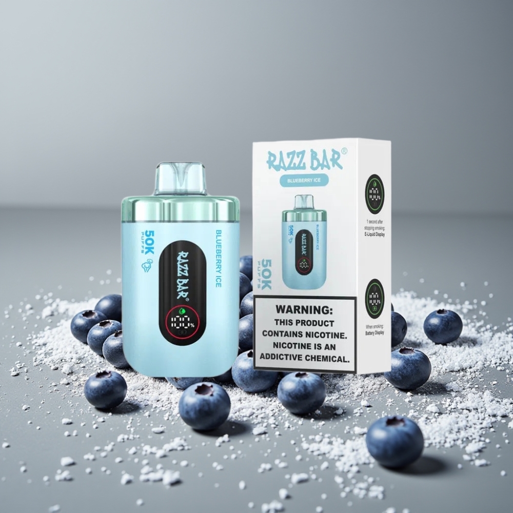 Razz Bar 50K Puffs 1.0 Ohm Mesh 650mAh Typ-C Blauereis