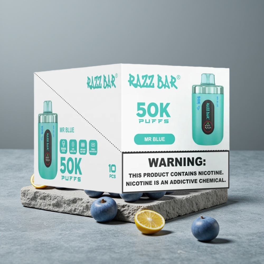 Razz Bar 50K Puffs 1.0 Ohm Mesh Coil Mr Blue