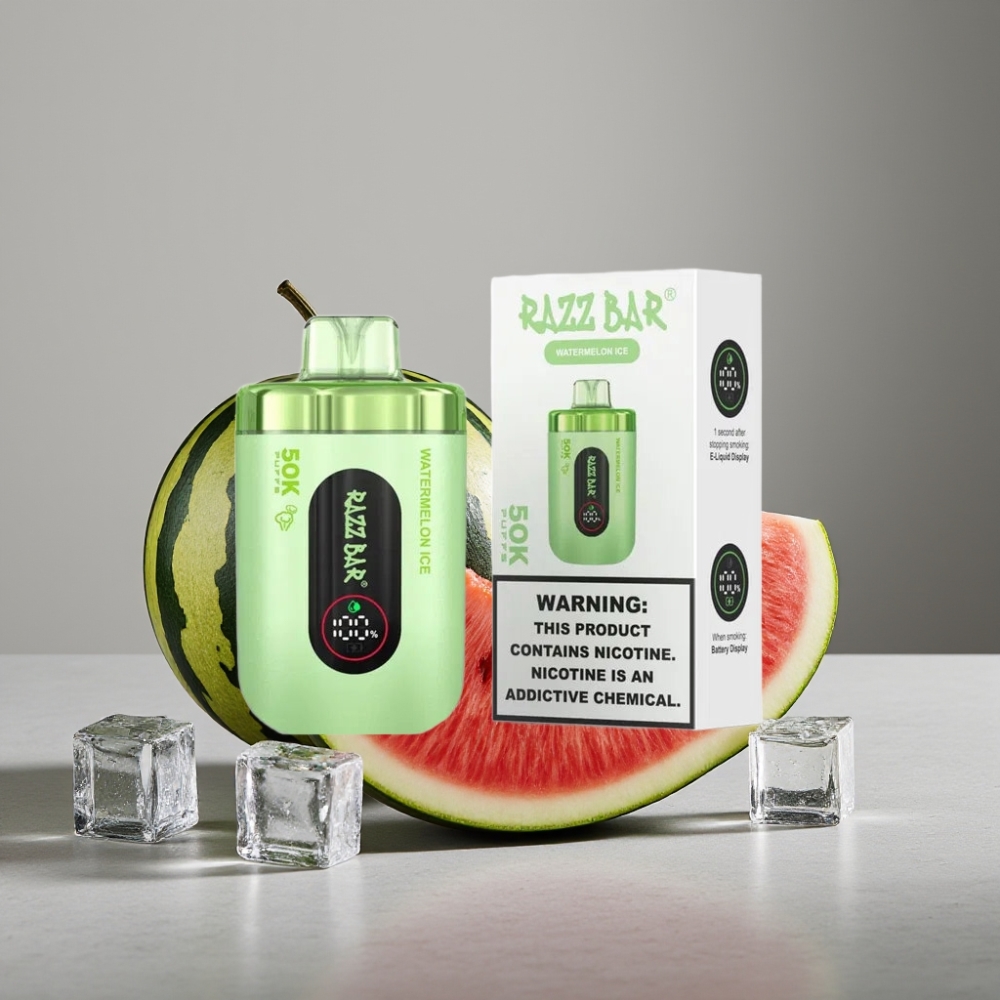Razz Bar 50K Puffs Einweg-Vape 650mAh Typ-C 2% Watermelon Ice