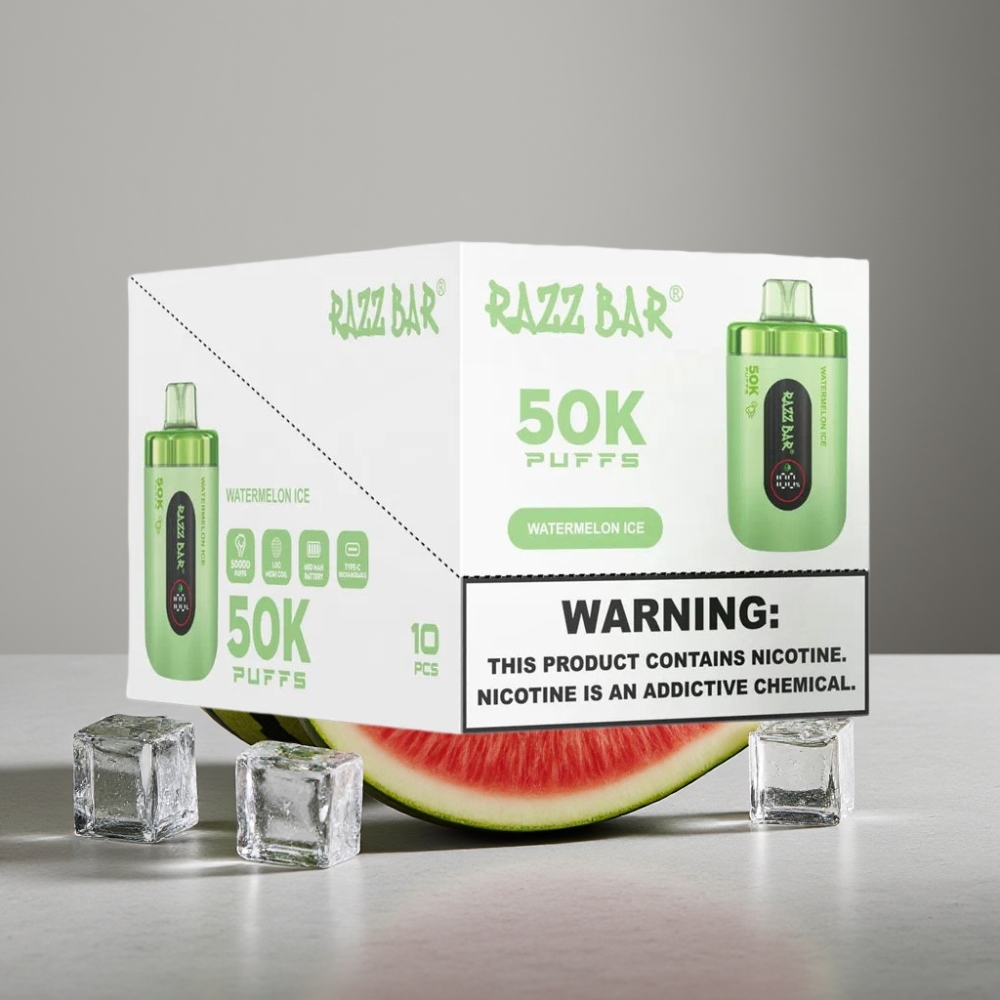 Razz Bar 50K Puffs Einweg-Vape 650mAh Typ-C 2% Watermelon Ice