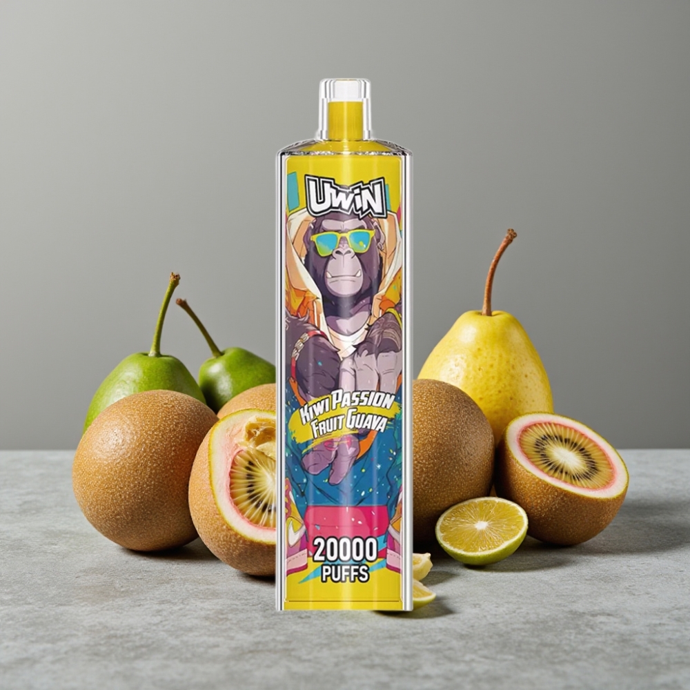 Uwin Shisha Hookah Crystal 20000 Puffs 22ml Typ-C Mesh 0-5% Kiwi Passionsfrucht Guave