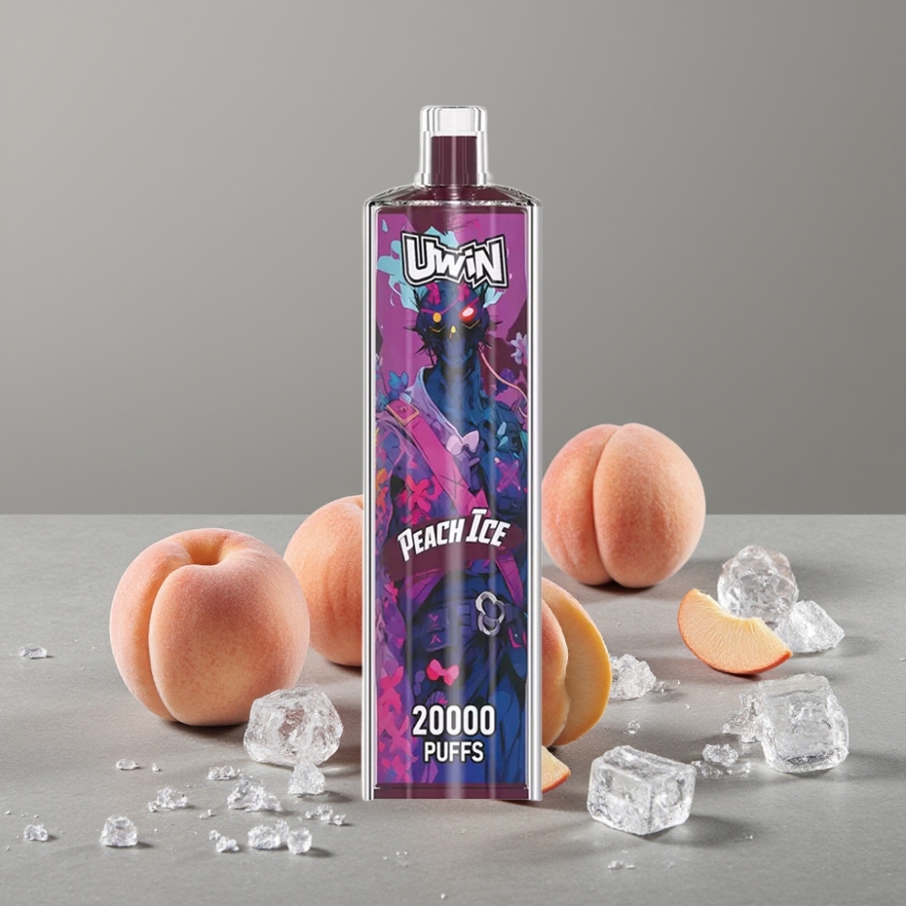 Uwin Shisha Hookah Crystal 20000 Puffs 22ml Typ-C Mesh DTL Peach Ice