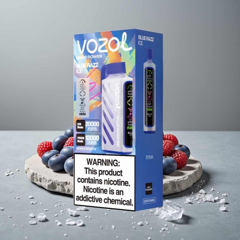 VOZOL Gear Power 20000 Puffs Dual Mesh Coil 20mL Blue Razz Ice