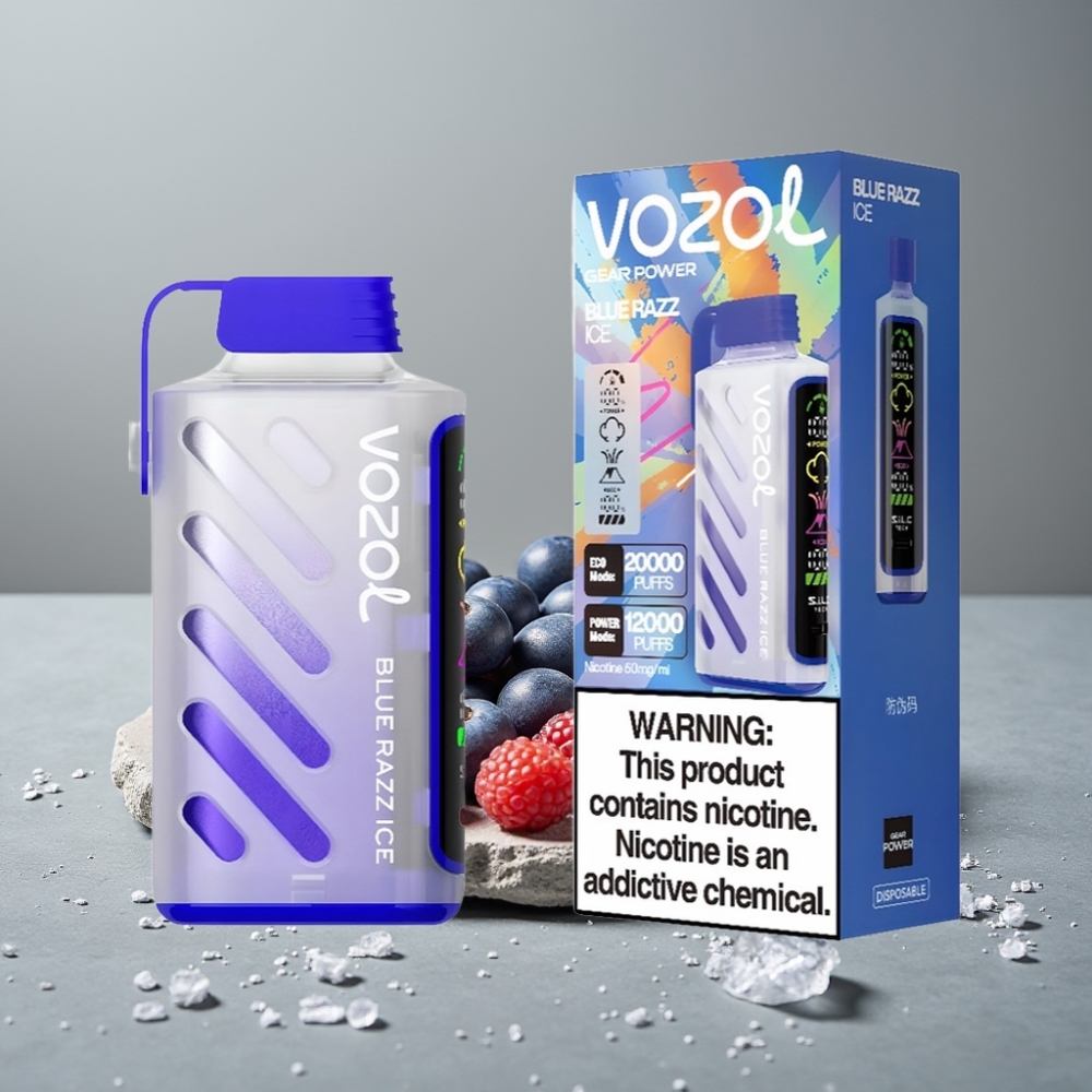 VOZOL Gear Power 20000 Puffs Dual Mesh Coil 20mL Blue Razz Ice