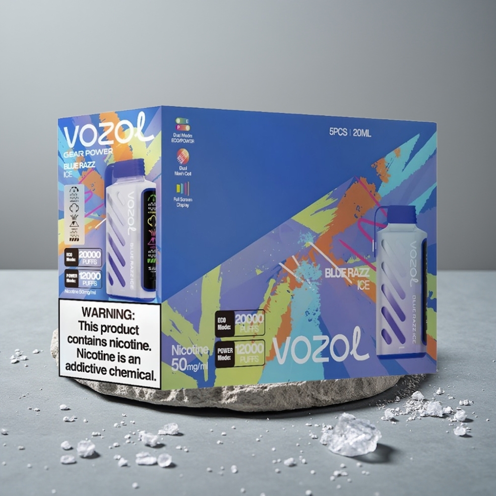 VOZOL Gear Power 20000 Puffs Dual Mesh Coil 20mL Blue Razz Ice