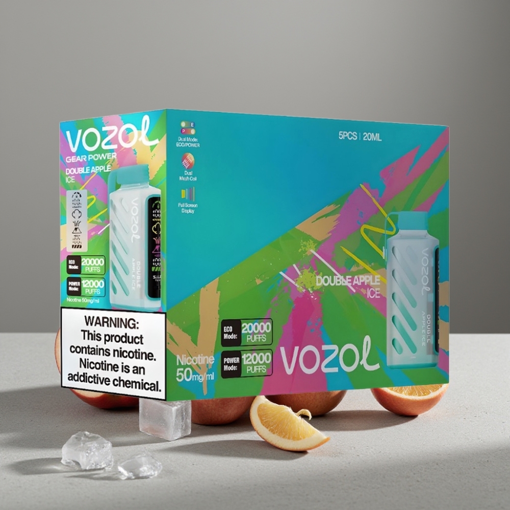 VOZOL Gear Power 20000 Puffs Dual Mesh Coil 20mL Double Apple Ice