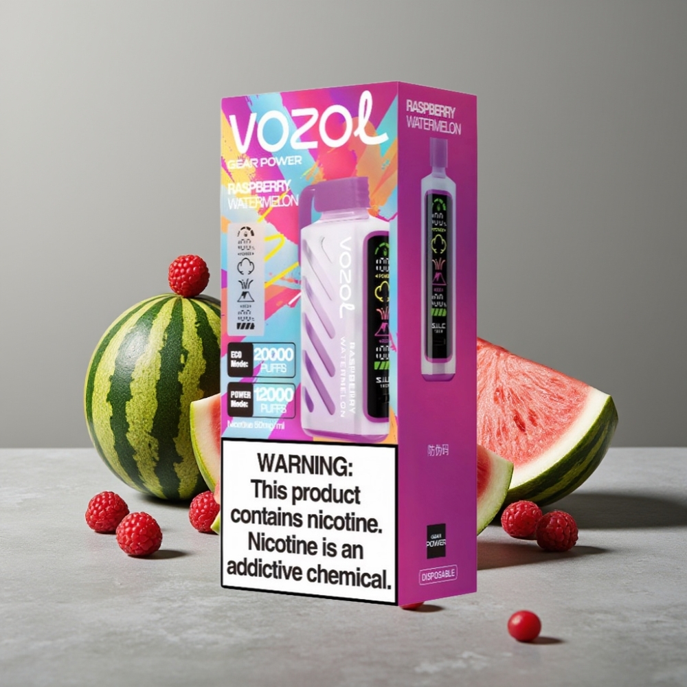 VOZOL Gear Power 20000 Puffs Dual Mesh Coil 20mL Raspberry Watermelon