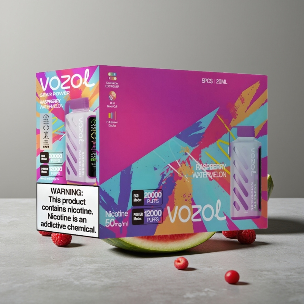 VOZOL Gear Power 20000 Puffs Dual Mesh Coil 20mL Raspberry Watermelon