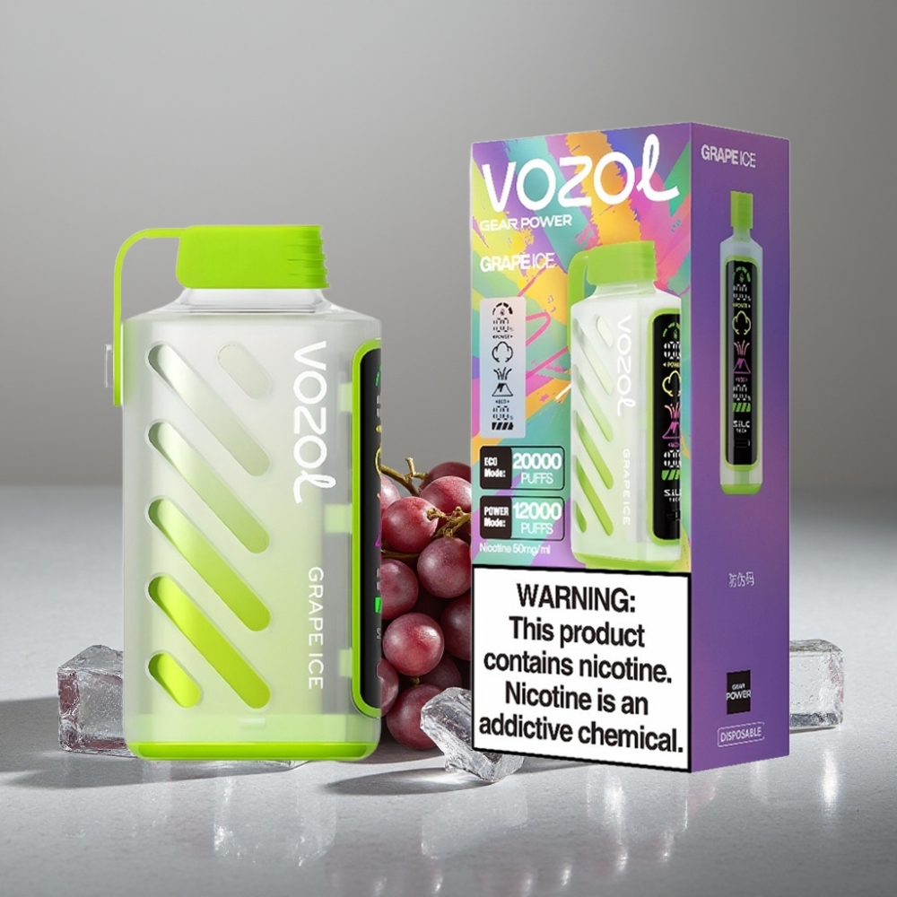 VOZOL Gear Power 20000 Puffs Dual Mesh Grape Ice 20mL 50mg