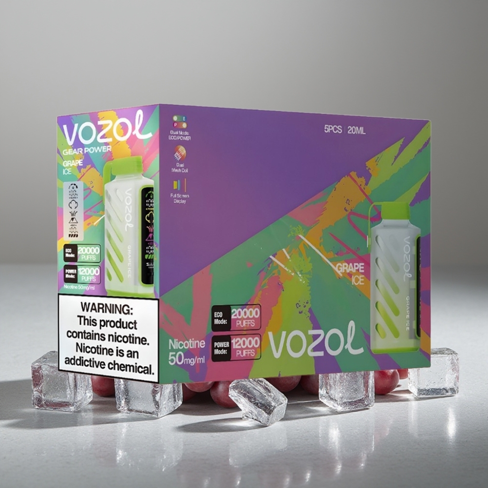 VOZOL Gear Power 20000 Puffs Dual Mesh Grape Ice 20mL 50mg