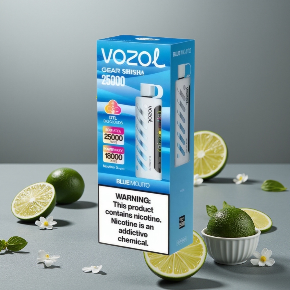 VOZOL Gear Shisha 25000 Puffs Dual Mesh 5mg Blue Mojito