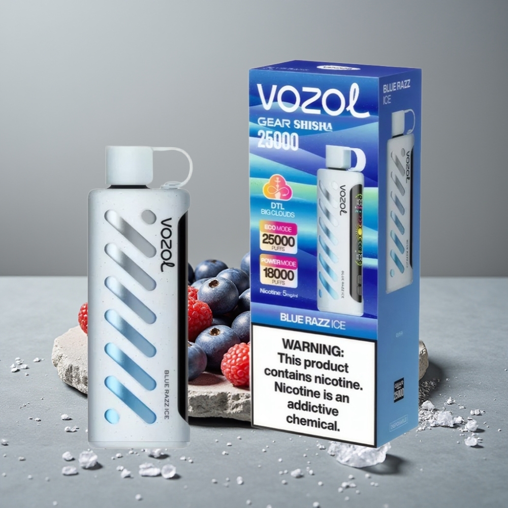 VOZOL Gear Shisha 25000 Puffs Dual Mesh 5mg Blue Razz Ice