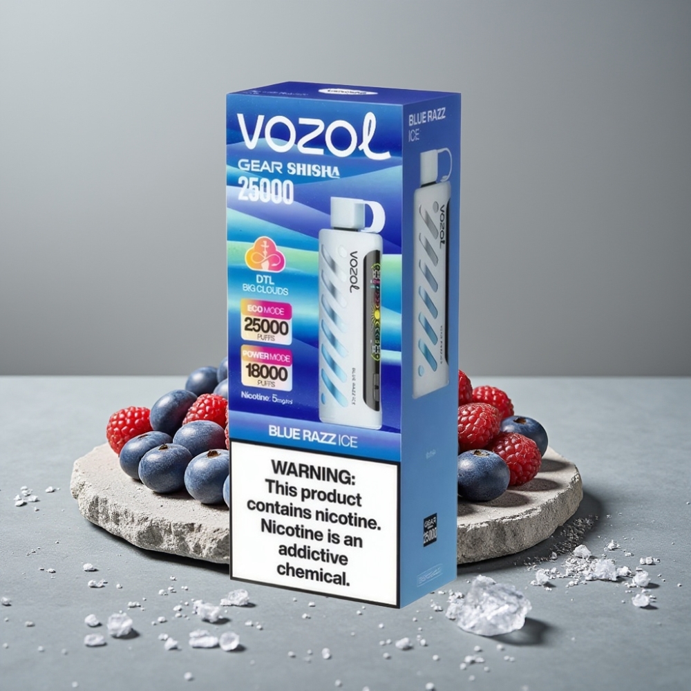 VOZOL Gear Shisha 25000 Puffs Dual Mesh 5mg Blue Razz Ice