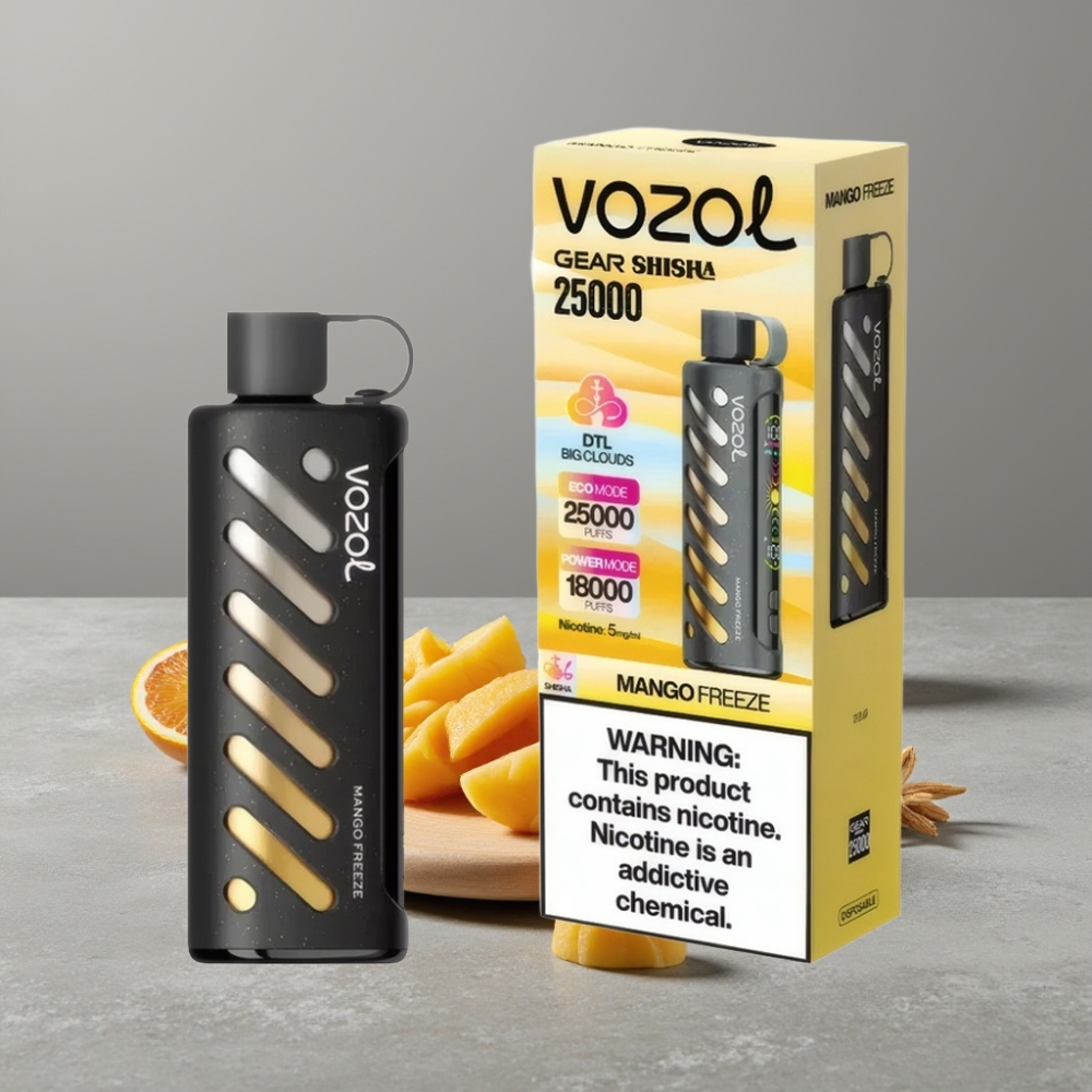 VOZOL Gear Shisha 25000 Puffs Dual Mesh Mango Freeze 5mg