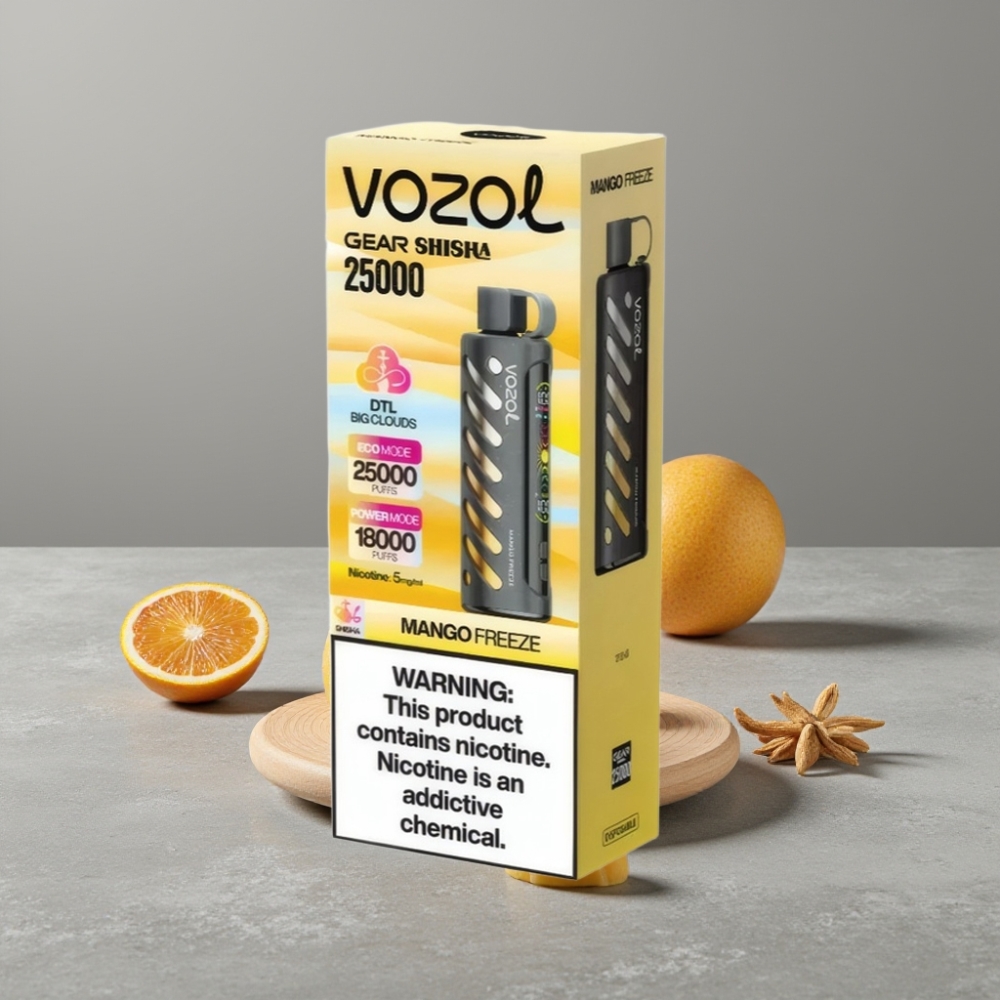 VOZOL Gear Shisha 25000 Puffs Dual Mesh Mango Freeze 5mg