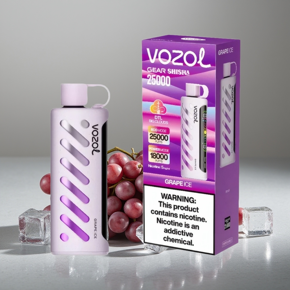 VOZOL Gear Shisha 25000 Puffs Grape Ice Dual Mesh 5mg/ml