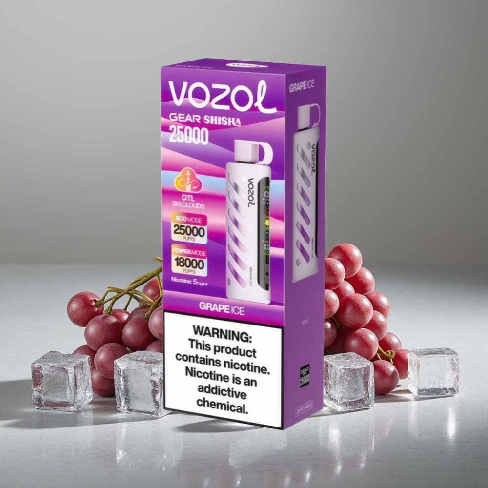 VOZOL Gear Shisha 25000 Puffs Grape Ice Dual Mesh 5mg/ml