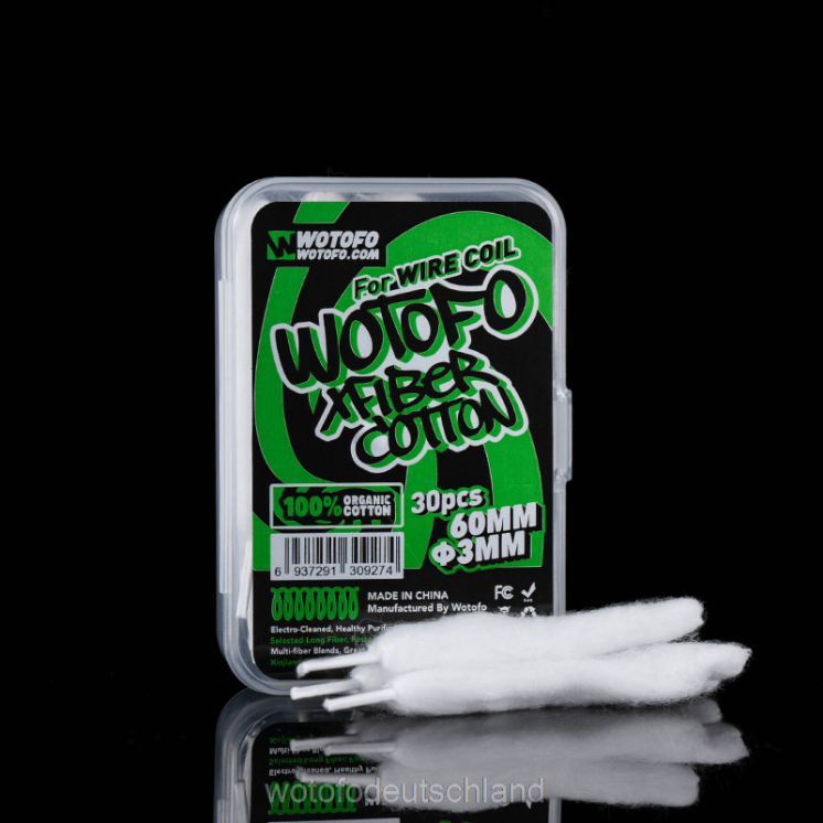 Wotofo Vape Tool Kit - Wotofo Xfaser-Baumwolle 2P6PL316 3 mm – 30 Stück dick